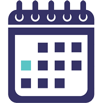 Calendar in Circle-navy